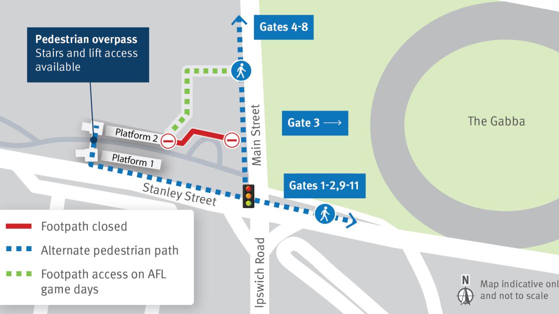 Woolloongabba station pedestrian access changes - March 2024